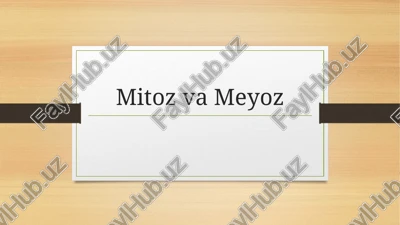 mitoz va meyoz — PPTX