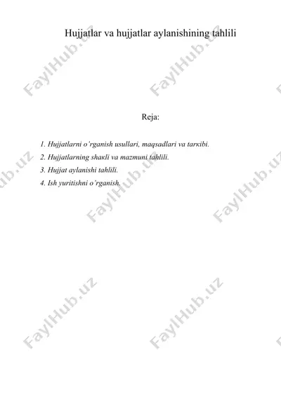 hujjаtlаr vа hujjаtlаr аylаnishining tаhlili — DOC