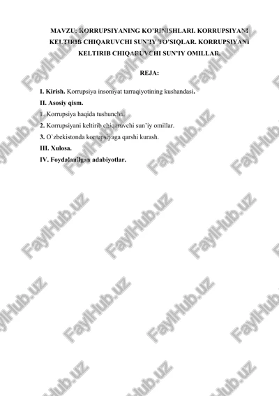 korrupsiyaning ko'rinishlari — DOCX
