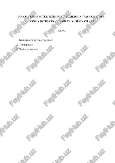 shaxsiy kompyuter tizimi — DOCX