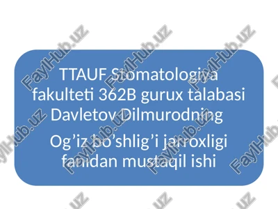 stomatologik jarrohlik asboblari klassifikatsiyasi — PPTX