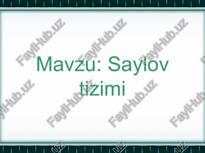 saylovtizimi — PPTX