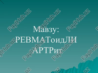 revmatoidli artrit — PPT