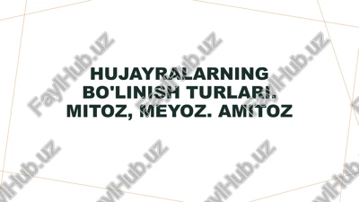hujayralarning bo'linish turlari — PPTX