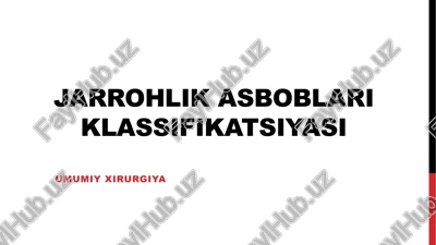 jarrohlik asboblari klassifikatsiyasi — PPTX