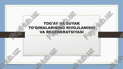 tog'ay va suyak to'qimalarining rivojlanishi va regeneratsiyasi — PPTX