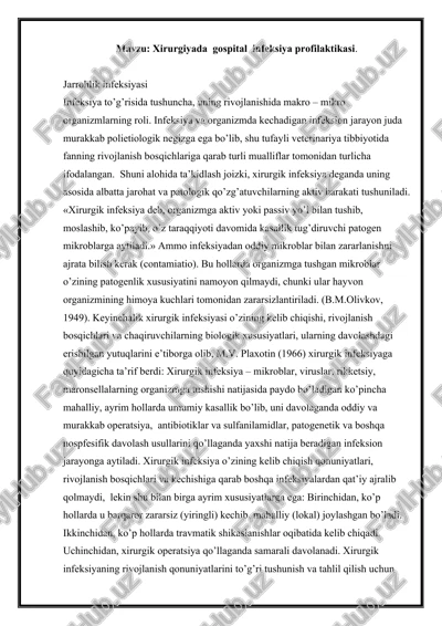xirurgik infeksiya profilaktikasi — DOCX