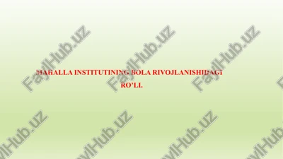 fuqarolar o'zini o'zini boshqarish organlari to'g'risida — PPTX