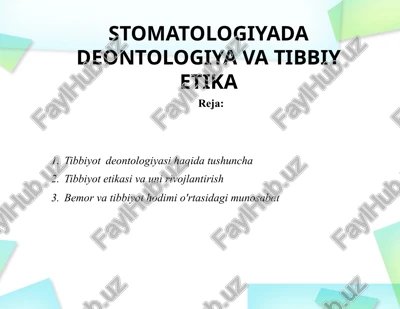 tibbiyotdeontologiyasi — PPTX