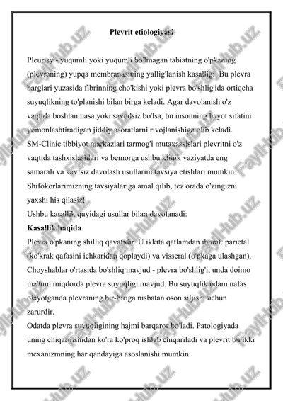 plevrit etiologiyasi — DOCX