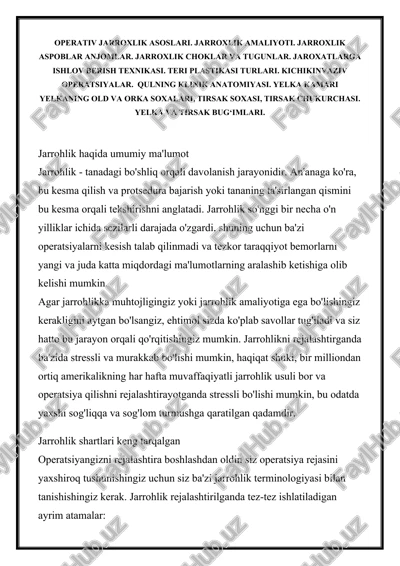 jarrohlik haqida umumiy ma'lumot — DOCX