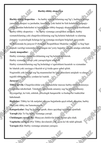 harbiy-tibbiy ekspertiza — DOCX