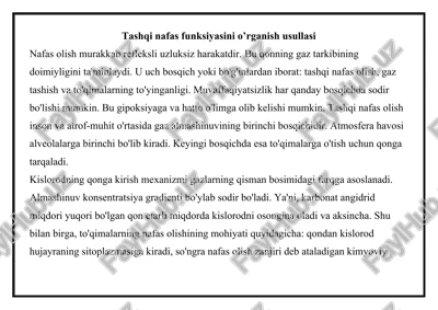 tashqi nafas funksiyasini o’rganish usullasi — DOCX