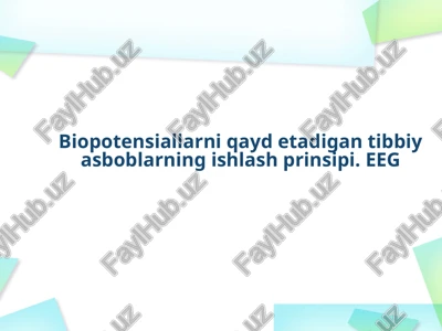 biopotensiallarni qayd etish prinsipi — PPTX