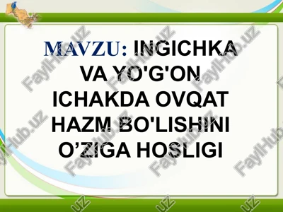 ovqat hazm qilish organlari — PPTX