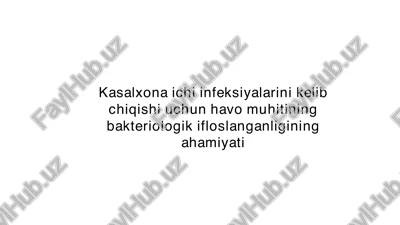 kasalxona ichi infeksiyalarini kelib — PDF