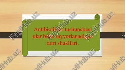 antibiotiklar tushunchasi — PDF