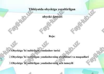 obyektga yo`naltirilgan yondashuv dasturi — PPTX