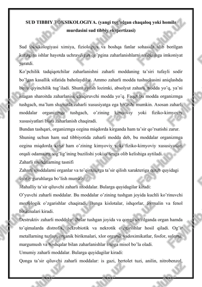 sud tibbiy toksikologiya — DOCX