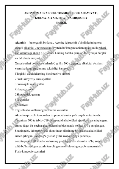 akonitin alkaloidi — DOCX