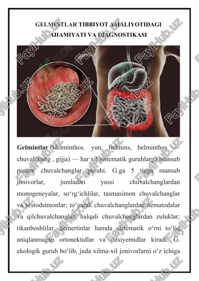 gelmintlar tibbiyot amaliyoti — DOCX