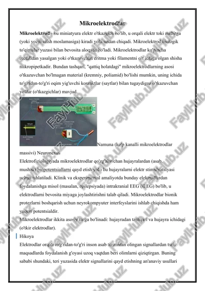 mikroelektrodlar — DOCX