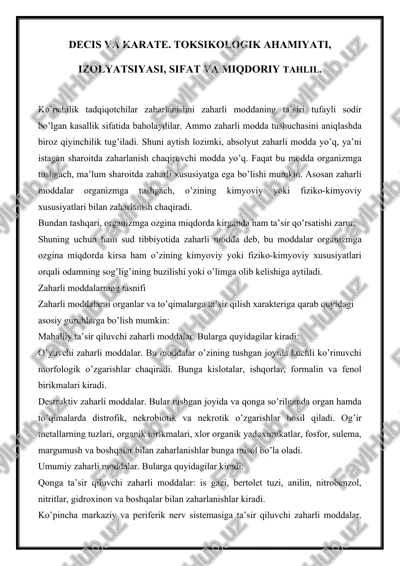zaharli moddalar — DOCX