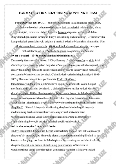 farmatsevtika bozorining konyunkturasi — DOCX