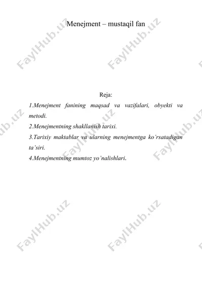 menejment – mustaqil fan — DOC