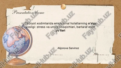 tibbiyot xodimlarida emotsional holatlarning oʻziga xosligi: stress va uning bosqichlari, bartaraf etish yoʻllari — PDF