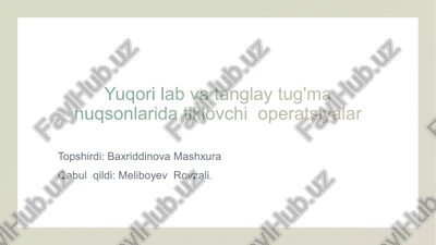 tug'ma nuqsonlar turlari — PDF