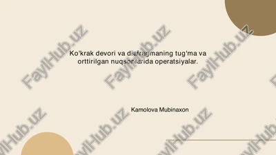 ko'krak devori va diafragmaning tug'ma va orttirilgan nuqsonlarida operatsiyalar — PDF