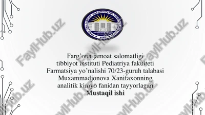 murakkab k2nh4po4, kalso4, nh4fe(so4)2 quruq tuzlarining tizimli tahlil chizmasi — PDF
