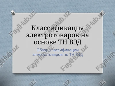 klassifikatsiya elektrotovarov na osnove tn ved — PPTX