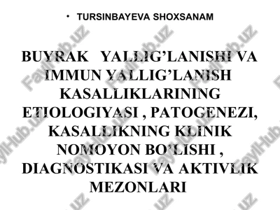 buyrakyallig’lanishi va immun yallig’lanish kasalliklari — PPT