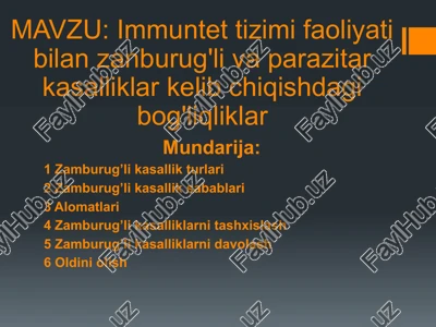 zamburug’lik asalliklar — PPTX