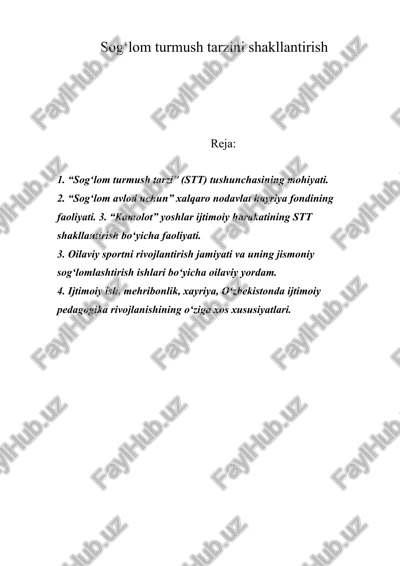 sog‘lom turmush tarzi — DOC