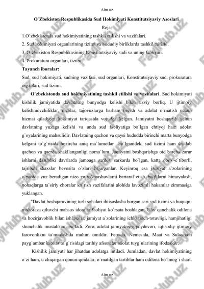 o`zbekiston respublikasida sud hokimiyati konstitutsiyaviy asoslari — DOCX
