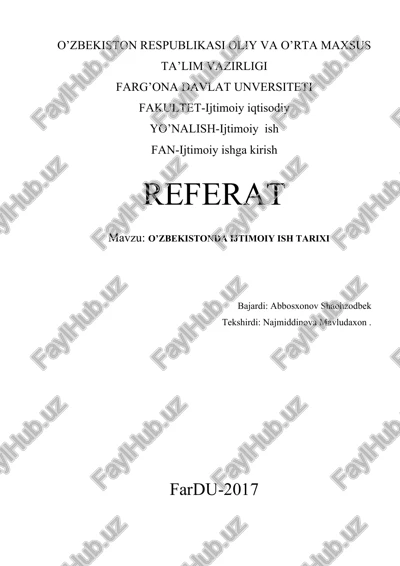 o’zbekistonda ijtimoiy ish tarixi — DOC