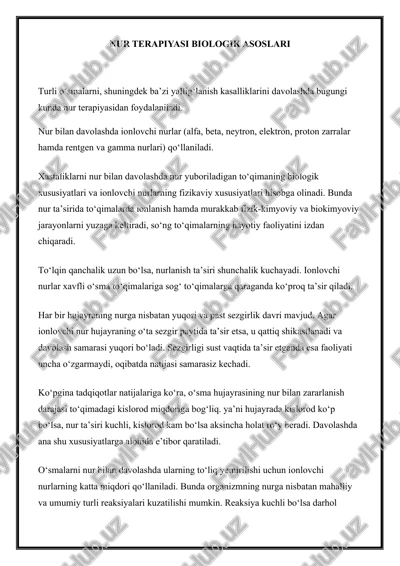 nur terapiyasi biologik asoslari — DOCX