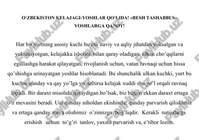 besh tashabbos — DOCX