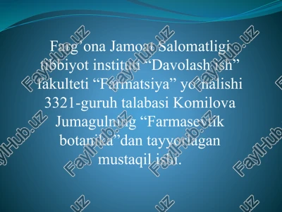 farmasevtik botanika — PPTX
