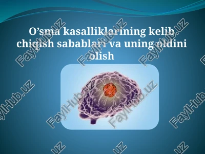 o’smakasalliklariningkelibchiqishsabablarivauningoldiniolish — PPTX