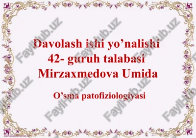 o’smapatofiziologiyasi — PPTX