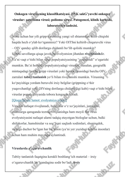 viruslarda oʻzgaruvchanlik — DOCX