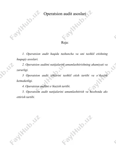operatsion audit asoslari — DOC