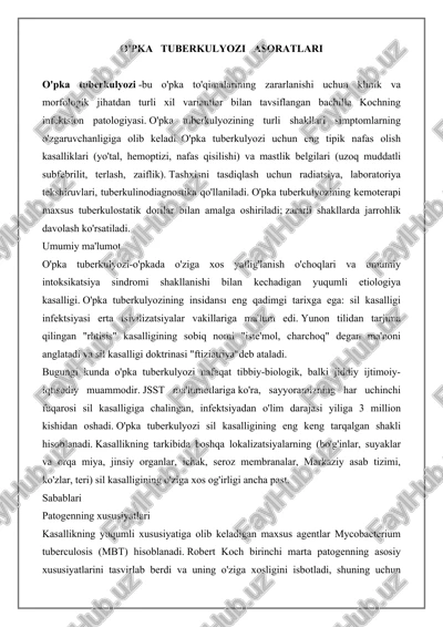 o'pka tuberkulyozi asoratlari — DOCX