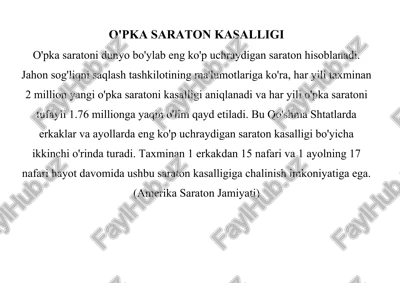 o'pka saraton kasalligi — DOCX