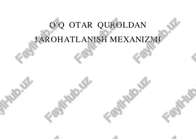 o'q otar quroldan jarohatlanish mexanizmi — PDF