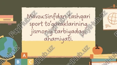 sinfdan tashqari sport toʻgaraklarining jismoniy tarbiyadagi ahamiyati — PDF
